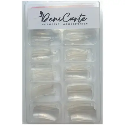 Deni Carte Long Clear Nail Tips - 100pcs Clear Nail Tips