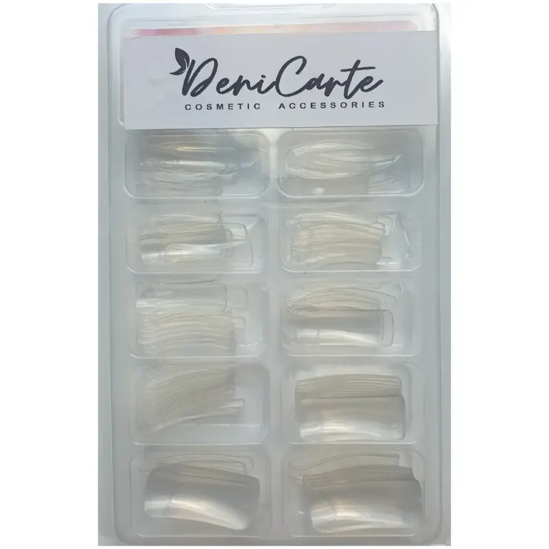 Deni Carte Long Clear Nail Tips - 100pcs Clear Nail Tips