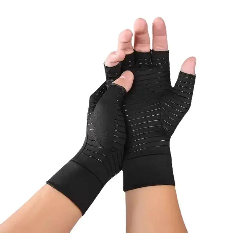 1 Pair Half Finger Compression Arthritis Gloves, Comfortable and Breathable Nursing Gloves, Gloves For Men