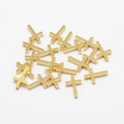 Brass Tiny Cross Charms
