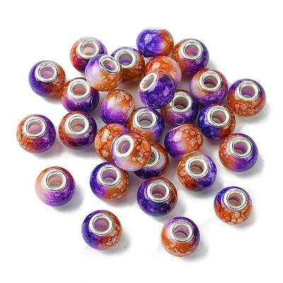 Two Tone Glass European Beads