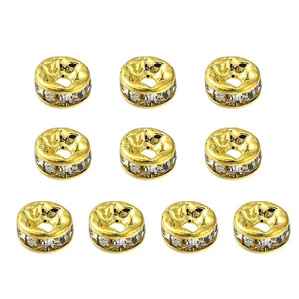 Brass Rhinestone Spacer Beads