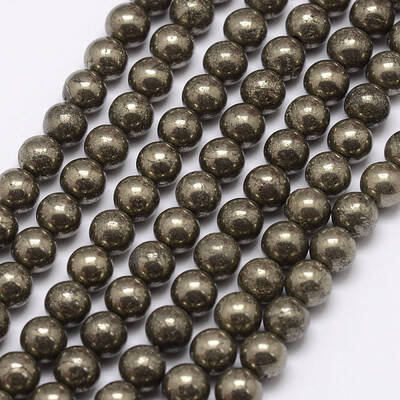 Natural Pyrite Beads Strands