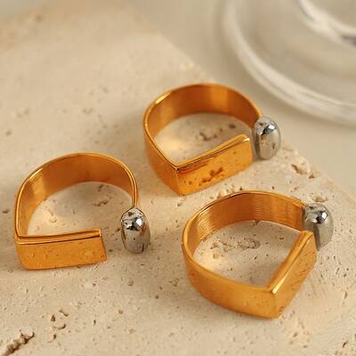 Rectangle 304 Stainless Steel Cuff Rings