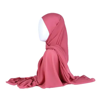 Rose Jersey Undercap Chiffon Hijab Modern Scarf for Muslim Women Daily Wear Comfortable & Elegant No Pins Needed Modesty
