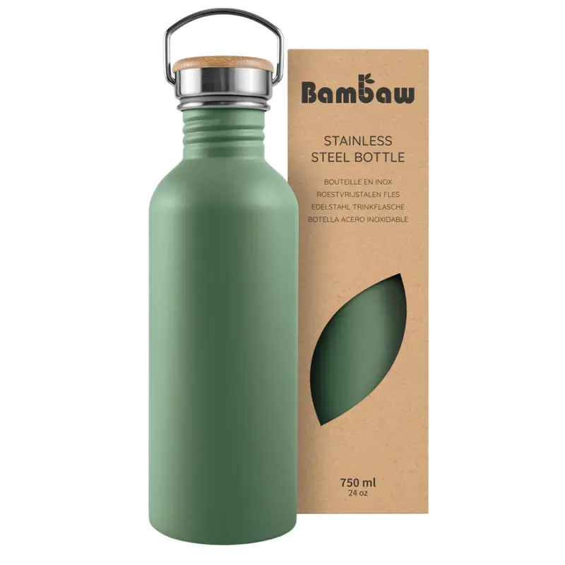 Bambaw Stainless Steel Water Bottle 750ml Sage Green