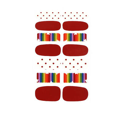 Rainbow Polka Dot Style Full Cover Nail Wraps Stickers