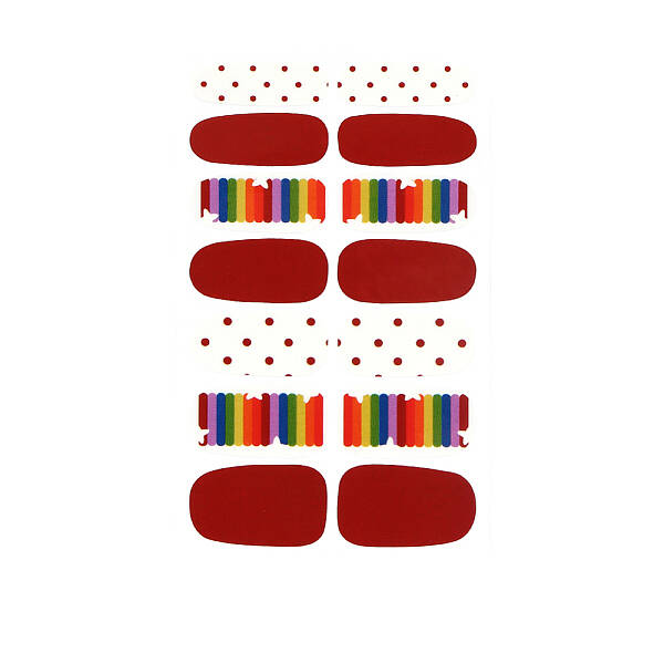 Rainbow Polka Dot Style Full Cover Nail Wraps Stickers