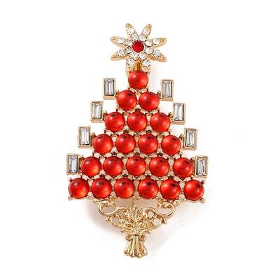 Christmas Tree Alloy Rhinestone Brooches for Backpack Clothes