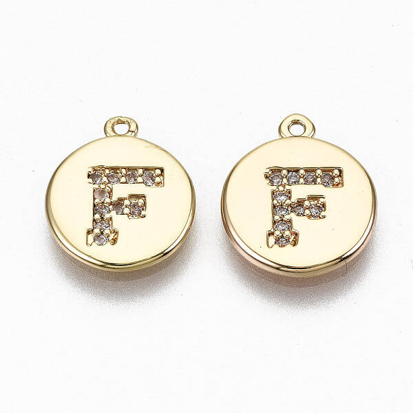 Brass Micro Pave Clear Cubic Zirconia Charms