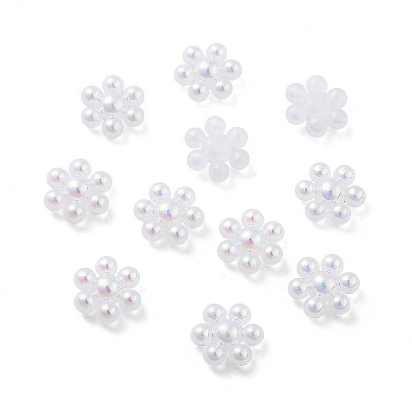 Snowflake Rainbow Iridescent Plating Acrylic Cabochons