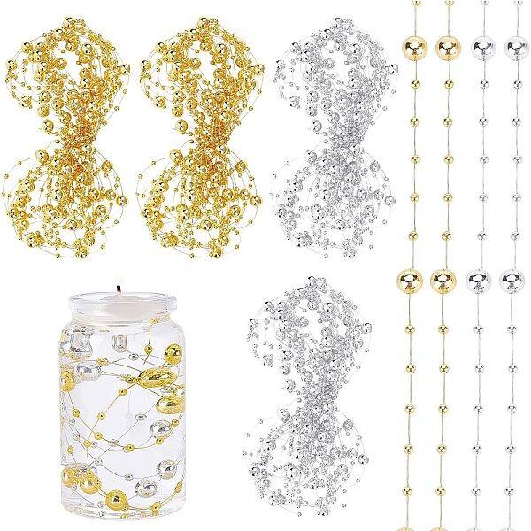 2 Bags 2 Colors Plastic Bead Garland Strand