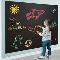 Chalkboard Wallpaper, 1 Roll Self-adhesive Vinyl Removable Chalkboard Wallpaper with 5 Colored Chalks, Durable Dry Erase Wall...