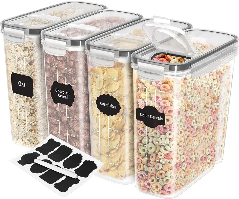 Airtight Cereal Containers – Airtight, BPA-Free Food Storage Dispensers for Pantry & Kitchen Organization Utensils