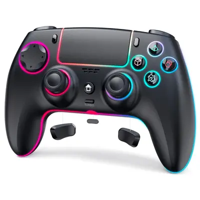 JORREP PS-5 Pro Controller Hall Effect 7 RGB Colors Dual Vibration Turbo 6 Axis Gyro Programmable Headset Jack 1500mAh Batter...