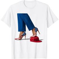 Kamala Harris With High Heels Stepping On Red Hat T-Shirt