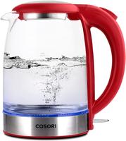 COSORI Electric Glass Kettle, 1.69L/1400W, Stainless Steel Lid & Filter, Auto Shut Off, Black, Hot Water Boiler for Coffee&Te...