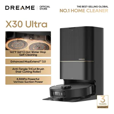 DREAME X30 Ultra Robot Vacuum and Mop Combo, Mop Extend and Mop Self Cleaning with 140°F Water, Removable & Liftable Mop, 83...