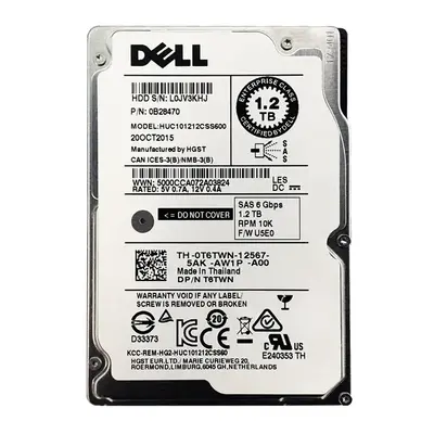 0T6TWN Dell 1.2TB 6Gb/s SAS 10000 2.5-inch 64MB Hard Drive
