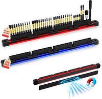 2PCS Magnetic Slidable Drill Bit Holder, 80 Holes Bit Storage with Strong Magnetic Rail, Screwdriver Drill Bit Organizer for ...