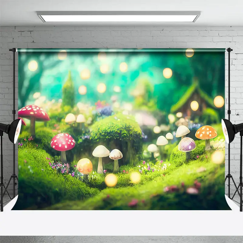 Fairy Tale Mushroom Forest Bokeh Backdrop For Photo - Aperturee