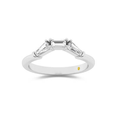 Mavis 18K White Gold Lab Grown Baguette Diamond Band