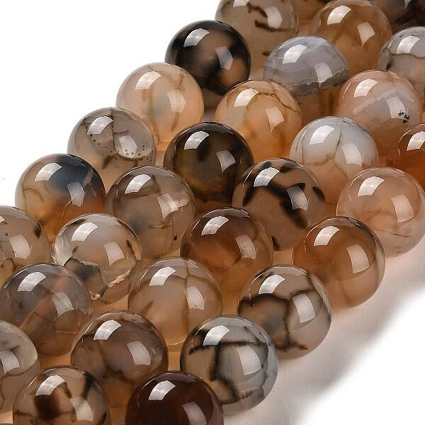 Natural Dragon Veins Agate Beads Strands