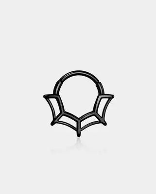 Spider Web Daith Septum Ring - Black / 8mm