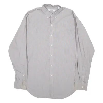 DKNY Slim Fit Mens Shirt Grey Long Sleeve L