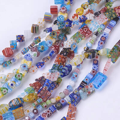 Handmade Millefiori Glass Beads Strands