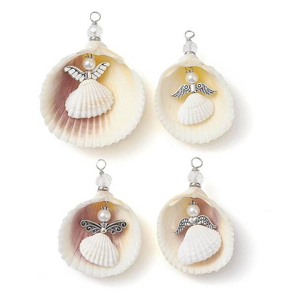 4 Styles Natural Shell Big Pendants
