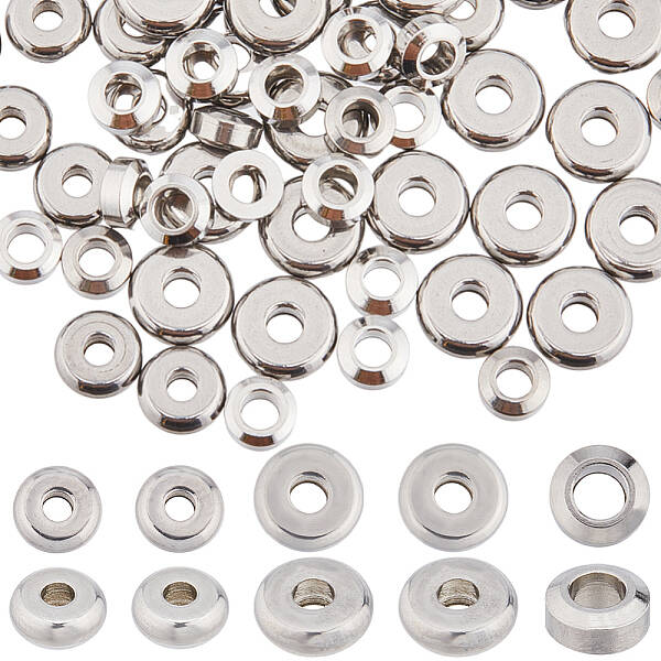 240Pcs 3 Styles 304 Stainless Steel Spacer Beads