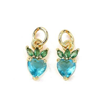 Brass Micro Pave Cubic Zirconia Charms