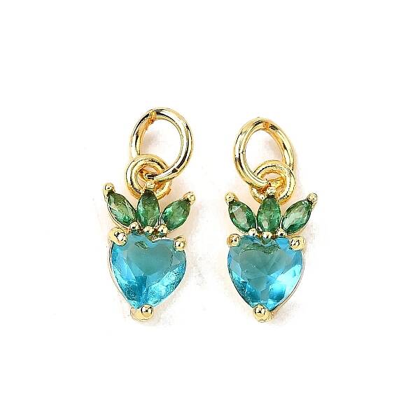 Brass Micro Pave Cubic Zirconia Charms