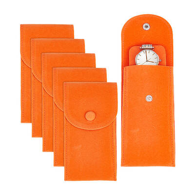 6 Sets Flocky Velvet Watch Storage Pouches