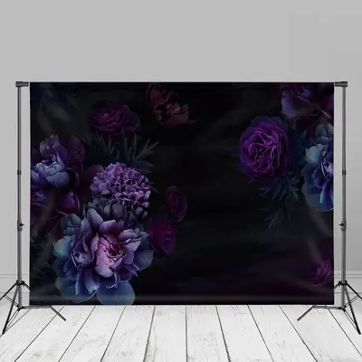 Purple Blossom Vintage Portrait Picture Backdrop - Aperturee