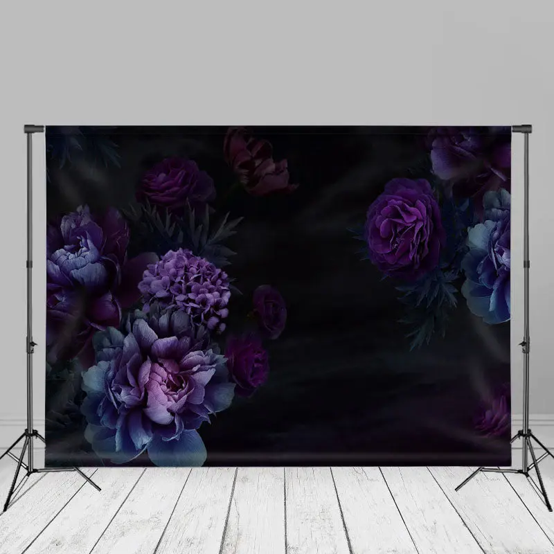 Purple Blossom Vintage Portrait Picture Backdrop - Aperturee