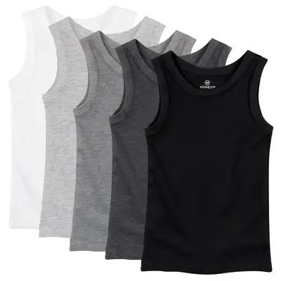 Honest Baby Clothing Organic Cotton Sleeveless T-shirts, 5-Pack