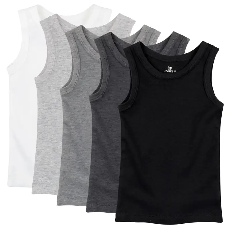 Honest Baby Clothing Organic Cotton Sleeveless T-shirts, 5-Pack