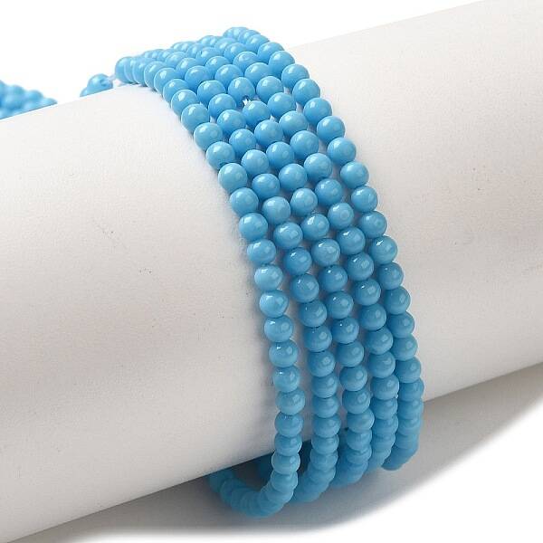 Synthetic Turquoise Dyed Beads Strands