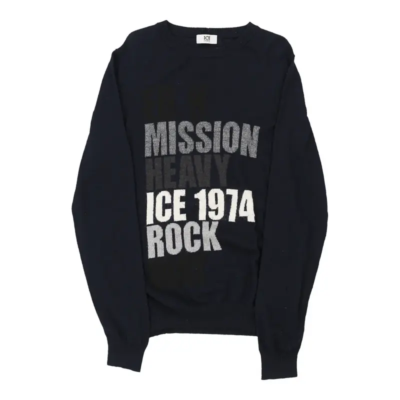 Ice Iceberg Jumper - Large Navy Wool Blend