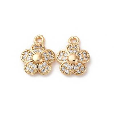 Brass Micro Pave Cubic Zirconia Pendants