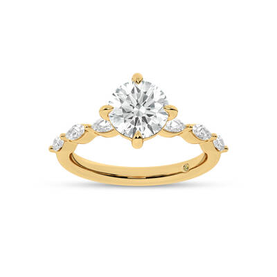 Cabo Round Lab Grown Diamond Engagement Ring | 10K Yellow Gold 4 CT. TW.