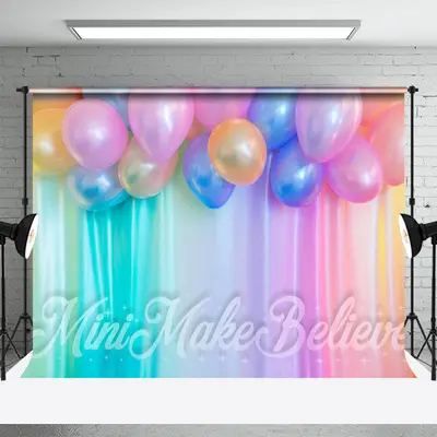 Colorful Curtain Balloons Valentines Day Backdrop - Aperturee