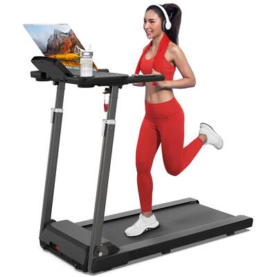 Foldable Treadmill With Adjustable Height Desk Workstation Integrated Bluetooth Speaker  And 3.0 HP Quiet Motor