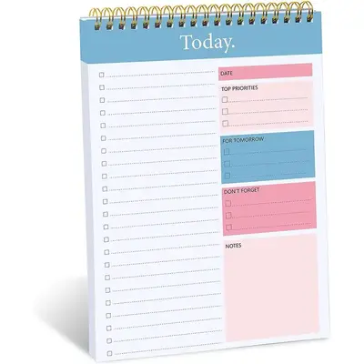 1 Count To Do List Notepad, Daily Planner Notepad, Checklist Productivity Organizer with Hourly Schedule for Tasks