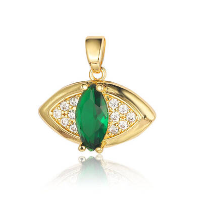 Brass Micro Pave Cubic Zirconia Pendants