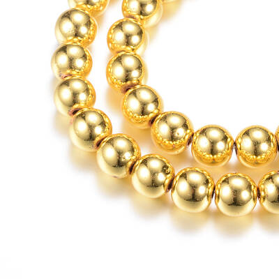 Electroplate Non-magnetic Synthetic Hematite Bead Strands