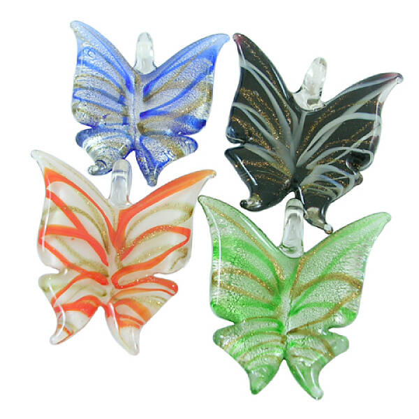 Handmade Gold Sand Lampwork Pendants