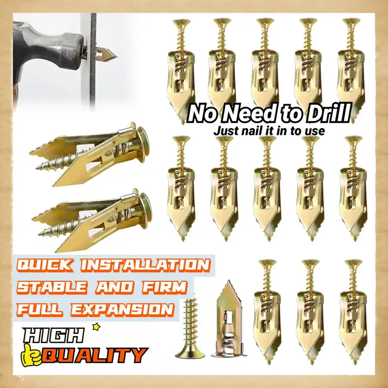 Upgraded Self Drilling Drywall Anchors with Screws Kit, Metal Self-Drilling Anchor Screw, Wall Anchors for Drywall Heavy Duty...